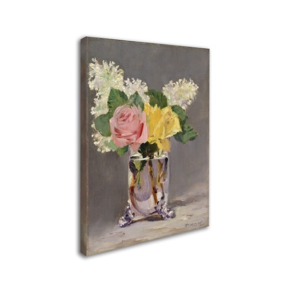 Edouard Manet 'Lilacs And Roses' Canvas Art,35x47